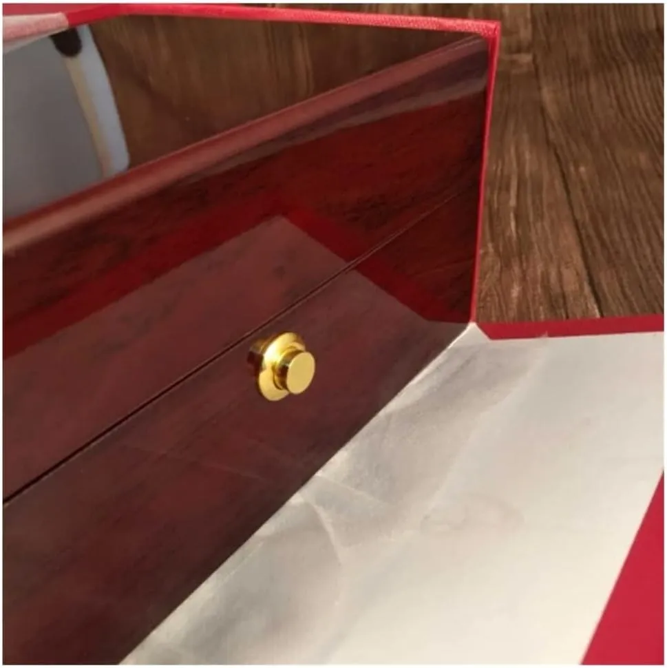 Retro quench melodious Storage Box Watch Box Watch Winder, 18.5*13.5*8cm Watch Case Watch Roll Wooden Red Watch Box, One Watch Storage Box, Jewelry Box 