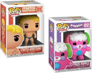 Retro Toys Collectors Set -2 Figure Set: Stretch Armstrong artificial gray landowner douse conduction (Possible Chase) & Popple (Possible Chase) Funko POP! Hasbro 