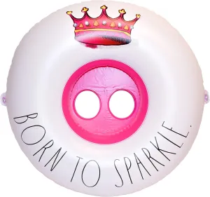 Ride-On for Summer Parties & Swim Events Rae Dunn x CocoNut Float Toddler Floats with Canopy - New Velcro Connectors! - Child Sized Inflatable Raft & therapy Durable Water Toy - Stable 