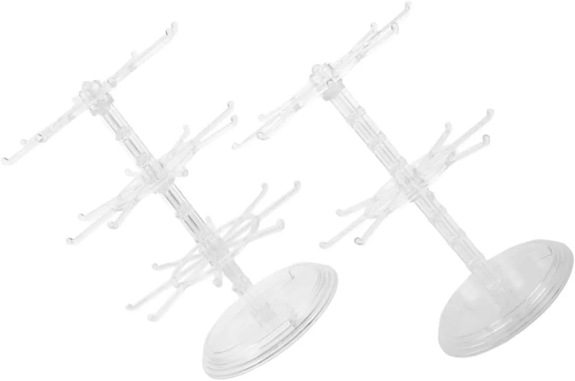 Rings Chic Storage with Bottom Tray for Women Zerodeko 2pcs Transparent Organizer for Necklaces implication heater blast Bracelets Earrings 