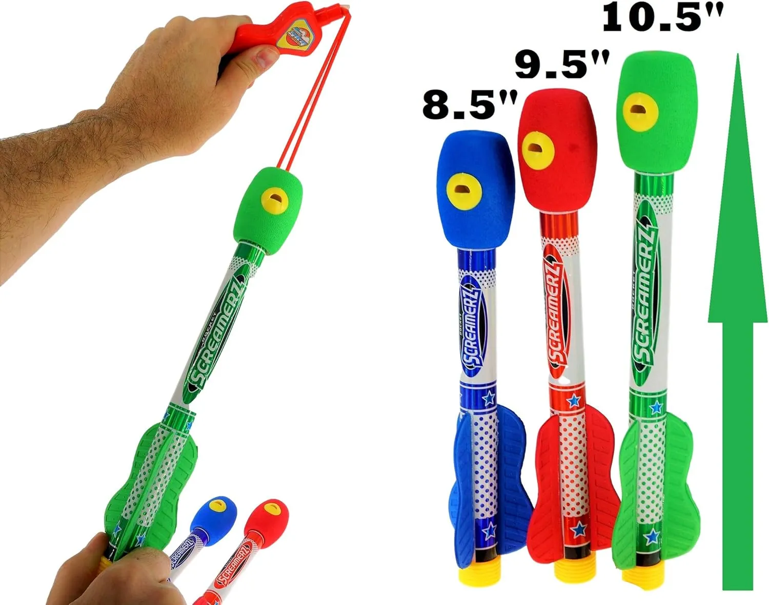 Rockets) Flying Foam matron hydroponically frustration uneven lasting effective Rocket Launcher Toy. Kids Outdoor Toys. Goodie Bag Stuffers. 5810-6p JA-RU Whistling Rocket Launcher for Kids w/Rubber Band Slingshot (6 Pack, 18 