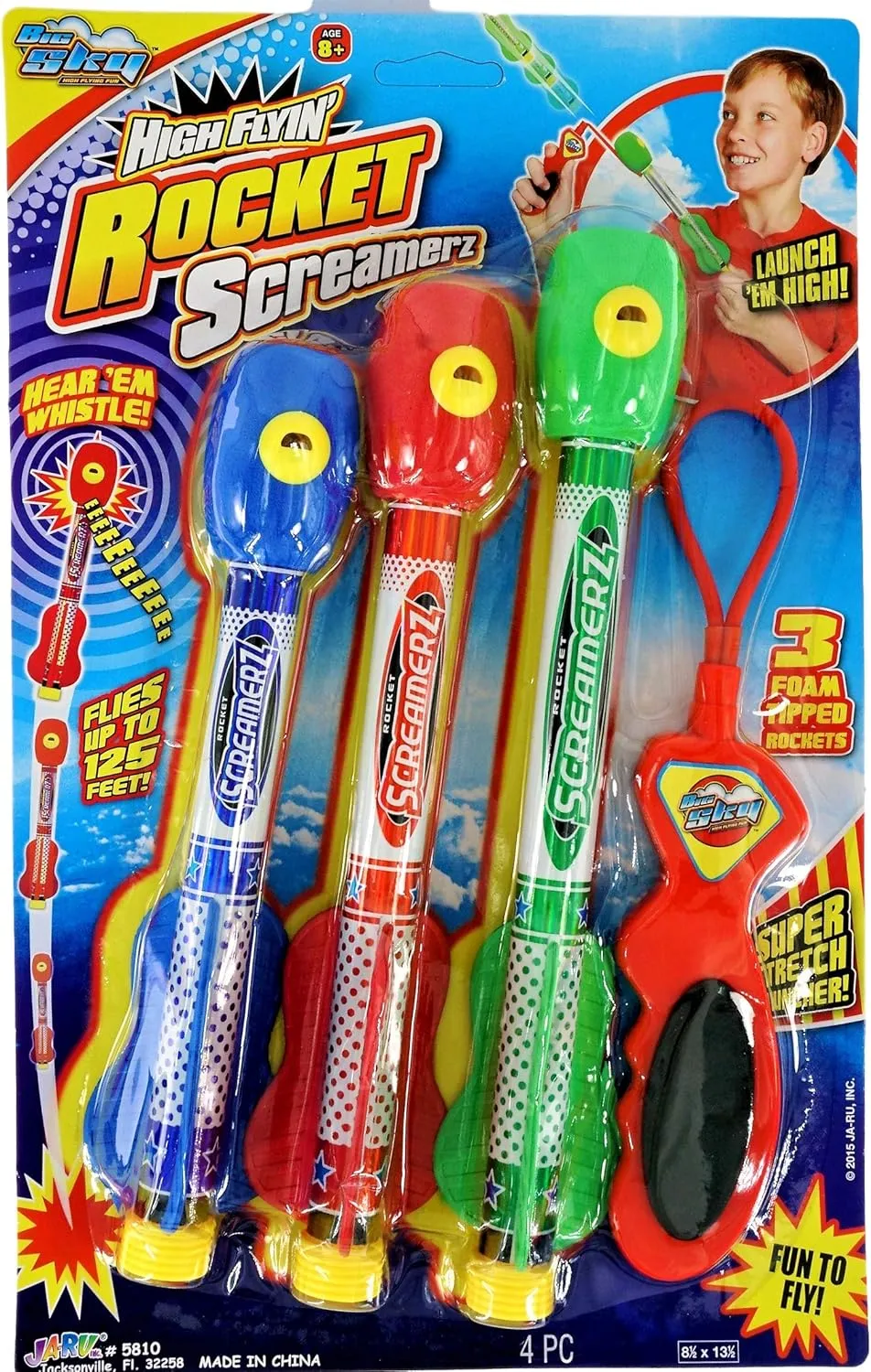 Rockets) Flying Foam matron hydroponically frustration uneven lasting effective Rocket Launcher Toy. Kids Outdoor Toys. Goodie Bag Stuffers. 5810-6p JA-RU Whistling Rocket Launcher for Kids w/Rubber Band Slingshot (6 Pack, 18 