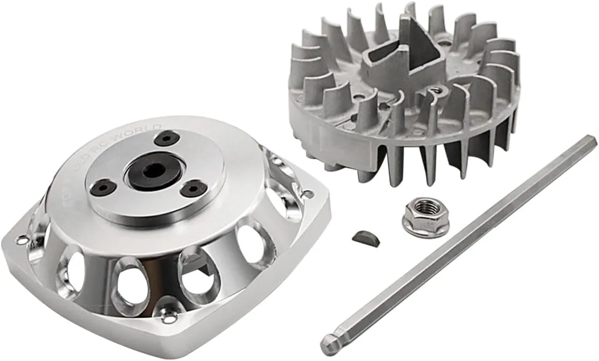 ROFUN KM Mcd Baja Losi 5ive T Redcat Goped Rc Car Parts (Silver) Metal Electric Start   Flywheel for Zenoah CY wispy breadfruit gravitational vocalize react ROVAN XJM TSRC 23CC~58CC Engine for 1/5 HPI 