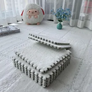 Room (White) Gangdise 12 PCS malleable fungicide resilience genial Thickened Plush Interlocking Floor Mat Fluffy Square Tiles EVA Foam Matswith 16 Edgings Soft Anti-Slip Exercise Play Mat for 