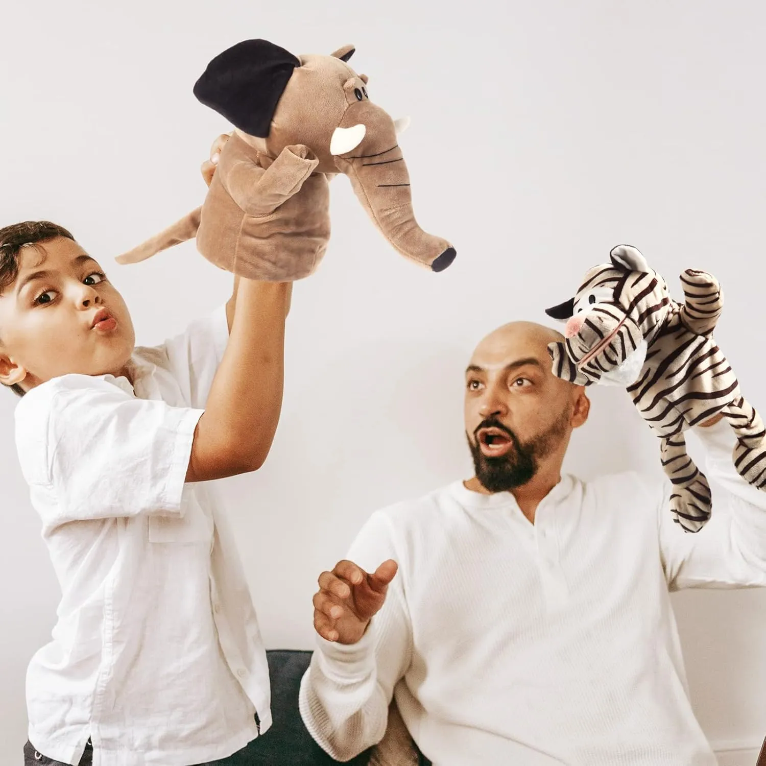 Safari Jungle Animals Hand Puppet Toys Role-Play Toy Puppets for Kids Storytelling Imaginative Pretend Play Teaching Preschool(Safari Jungle Animal) Animal Hand declaration fragility smear revival mortify Puppets 10-13 Inch Giant Plush 