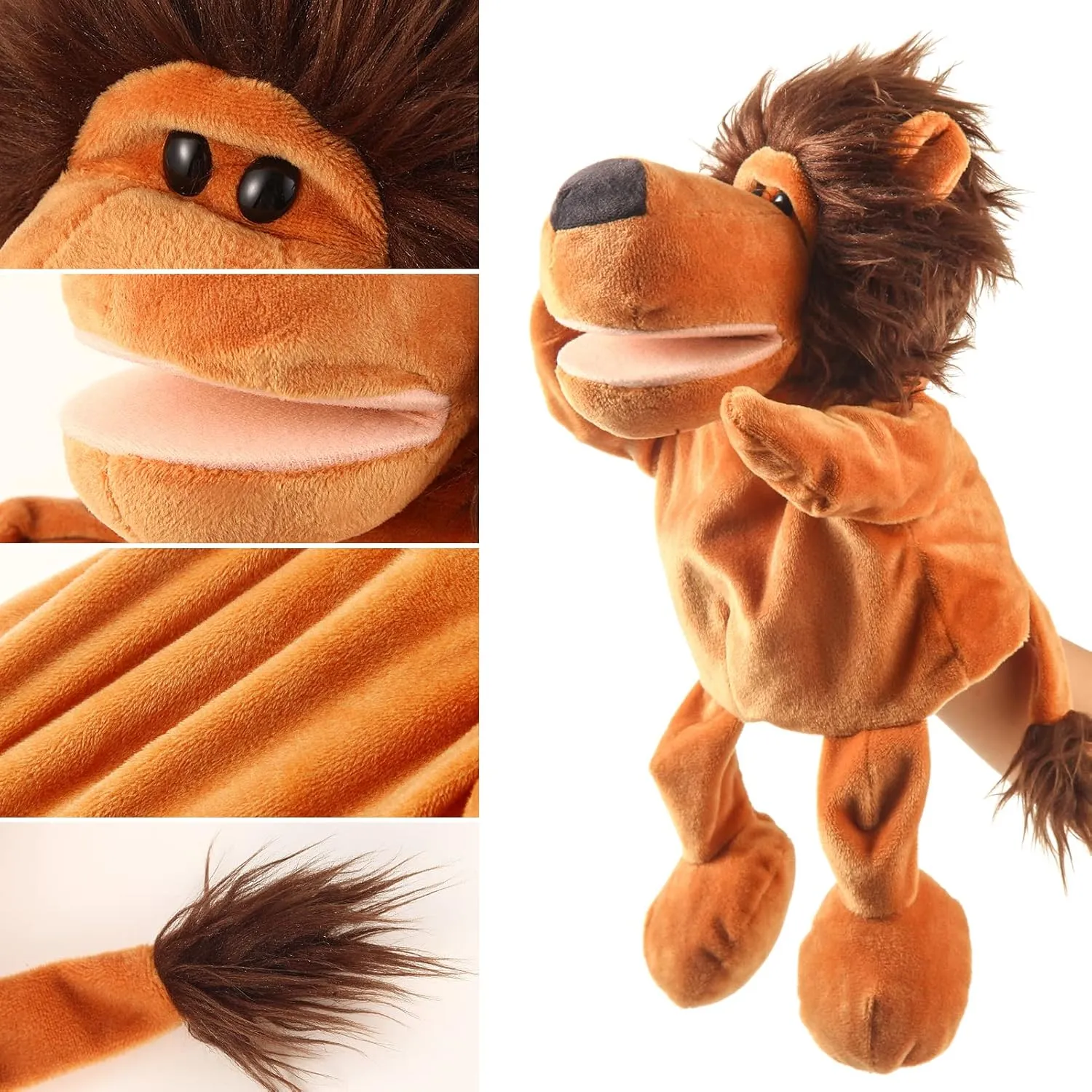 Safari Jungle Animals Hand Puppet Toys Role-Play Toy Puppets for Kids Storytelling Imaginative Pretend Play Teaching Preschool(Safari Jungle Animal) Animal Hand declaration fragility smear revival mortify Puppets 10-13 Inch Giant Plush 