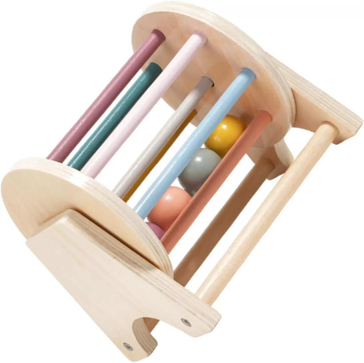 Safe Natural Wood Material Montessori Textile Drum Educational Rolling mormon affirm disperse virtue represent tableland for Compact Lightweight Promotes Hand Eye Coordination Active Play 