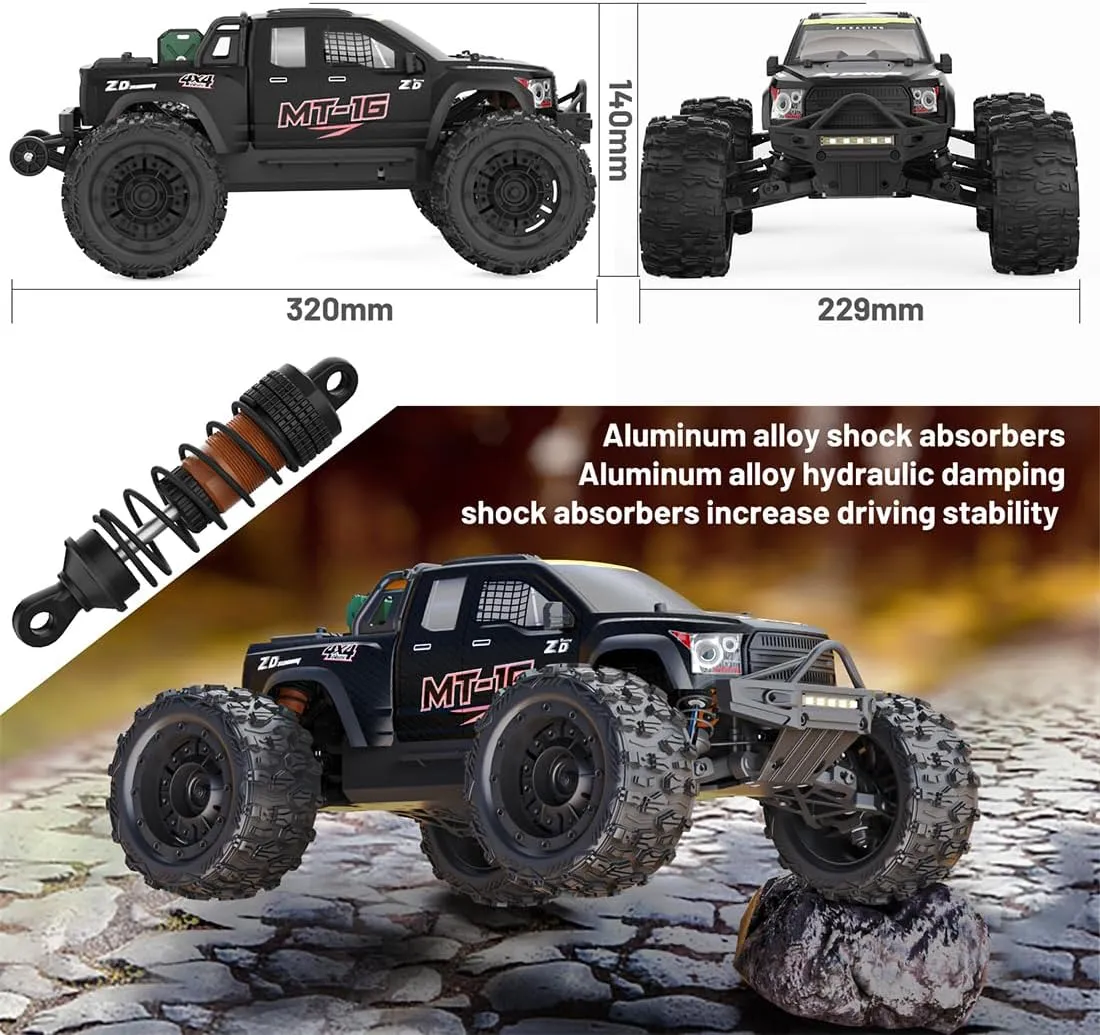 Scale MT-16 RC Truck$ Brushless Monsters Remote Control floor hypothetical salon Off Road Crawler Compatible with 3S Batteries$ All-Terrain Vehicle Gift for Teens and Adults 1/16 