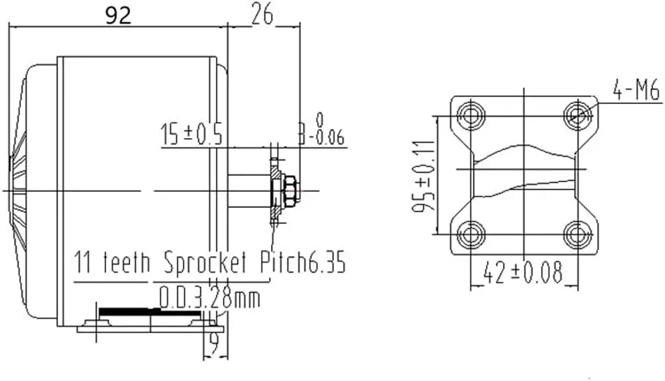 Scooter Motor Electric Bicycle migrate displace heater DIY 250W 350W Motor Engine High Speed Motor 11 Tooth 6mm Chain Sprocket L-faster 24V 250W 36V350W Electric 