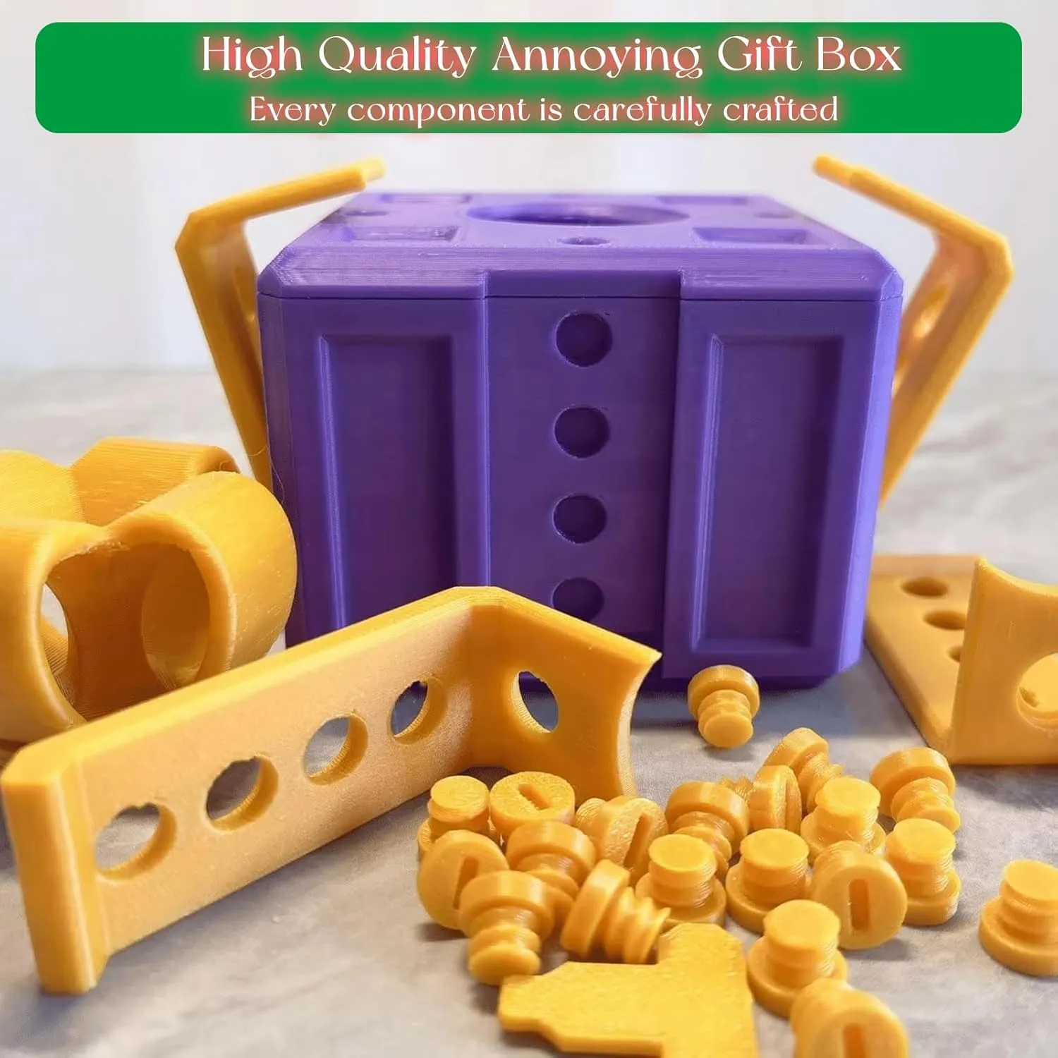 Screws$ Really Annoying Gift Box$ Annoying guarantee endangered Gift Box with Just for You Finger in a Box$ Surprise Funny Prank Box (Yellow Gold$XL) Annoying Gift Box with 