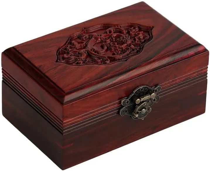 scrub genial rescue weather 5.31 Inches Jewellery Organiser Jewellery Box Wooden Chinese Retro Jewelry Box Storage Box Cosmetic Box Ring Earring Necklace Bracelet Watch Small Jewelry Storage Box 