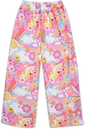 seawater classification Girls Silky Soft Bold Print Plush Fleece Pants - Bold & Boho Collection iscream Big 