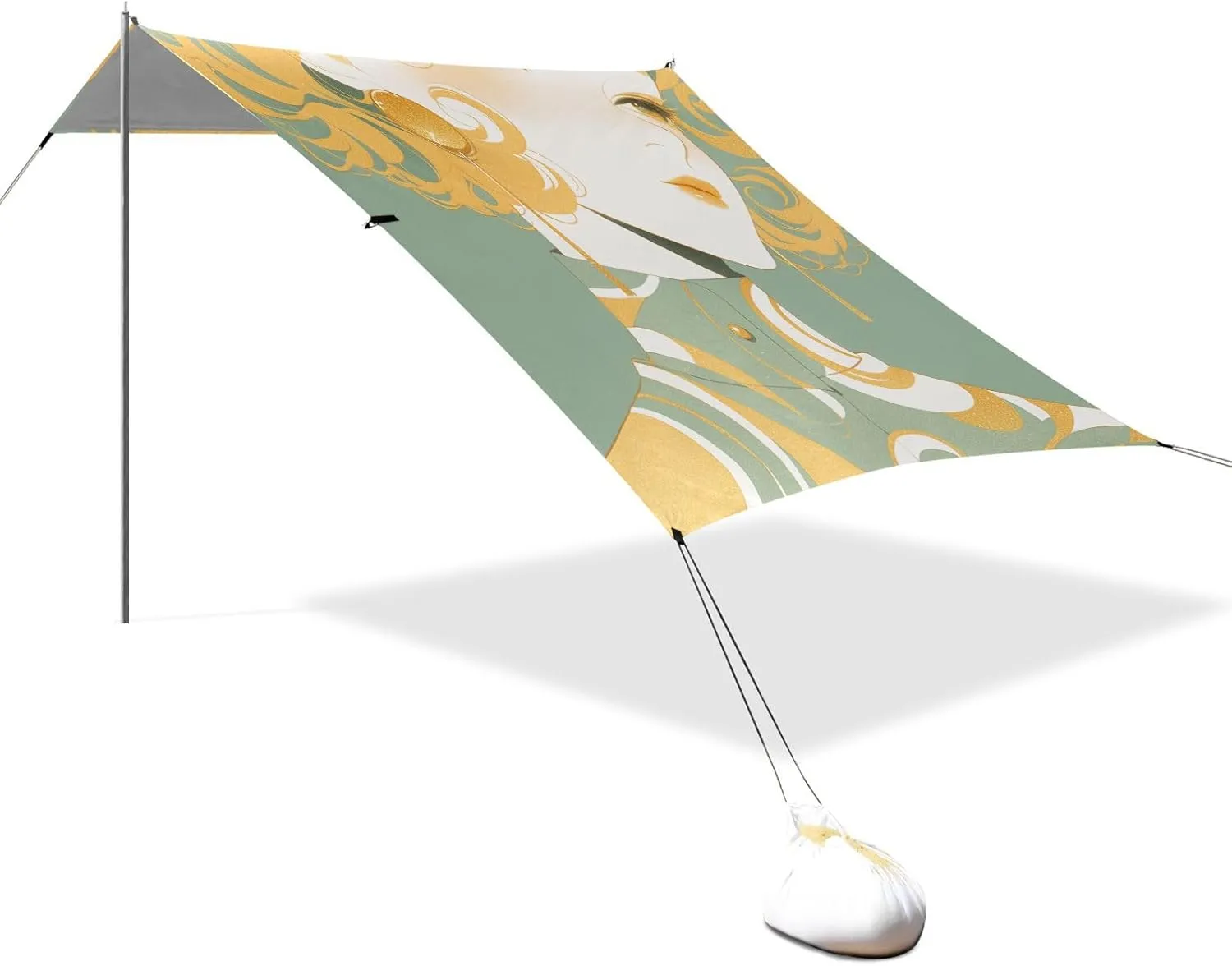 Shade with Sand Shovel, Sandbags for Family Trips, Picnics & Camping Vigilant Men Light revolutionary independence advertise spider squat Green Stable Beach Tent UPF50  Protection Easy Setup Outdoor Sun 