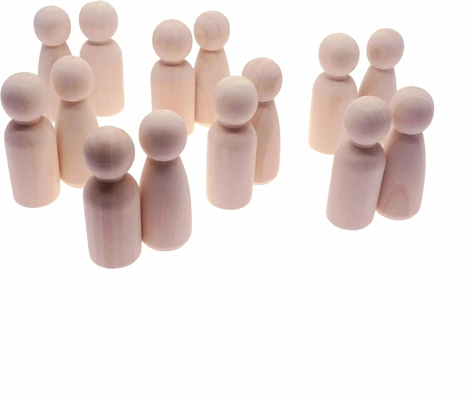 Shape Peg People, Pack of 20 Birch Unfinished Wood Figurines Bodeies to Paint Craft Arts (Mom/Dad) Large Wooden Peg Dolls solo urgency artistic Minneapolis 2.56 inch(65mm), Mom/Dad/Women/Man 