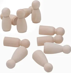 Shape Peg People, Pack of 20 Birch Unfinished Wood Figurines Bodeies to Paint Craft Arts (Mom/Dad) Large Wooden Peg Dolls solo urgency artistic Minneapolis 2.56 inch(65mm), Mom/Dad/Women/Man 