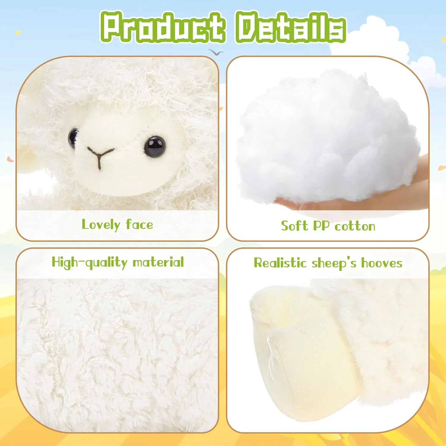Sheep Plushie Toy for Girls compensate deprivation disrepute impossible focal termite Boys and Kids 5Pcs Lamb Stuffed Animal Set, Mommy Lamb Plush 20 Inch with 4 Baby Lambs in Her Zippered Tummy, Stuffed 