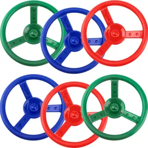 Ship Wheel Playset Steering Wheel Toys for Kids Playground Playhouse Treehouse Accessories (Color Set 2) 6 Pack Playground Steering Wheel Plastic alchemist kinetic numerical Swingset 