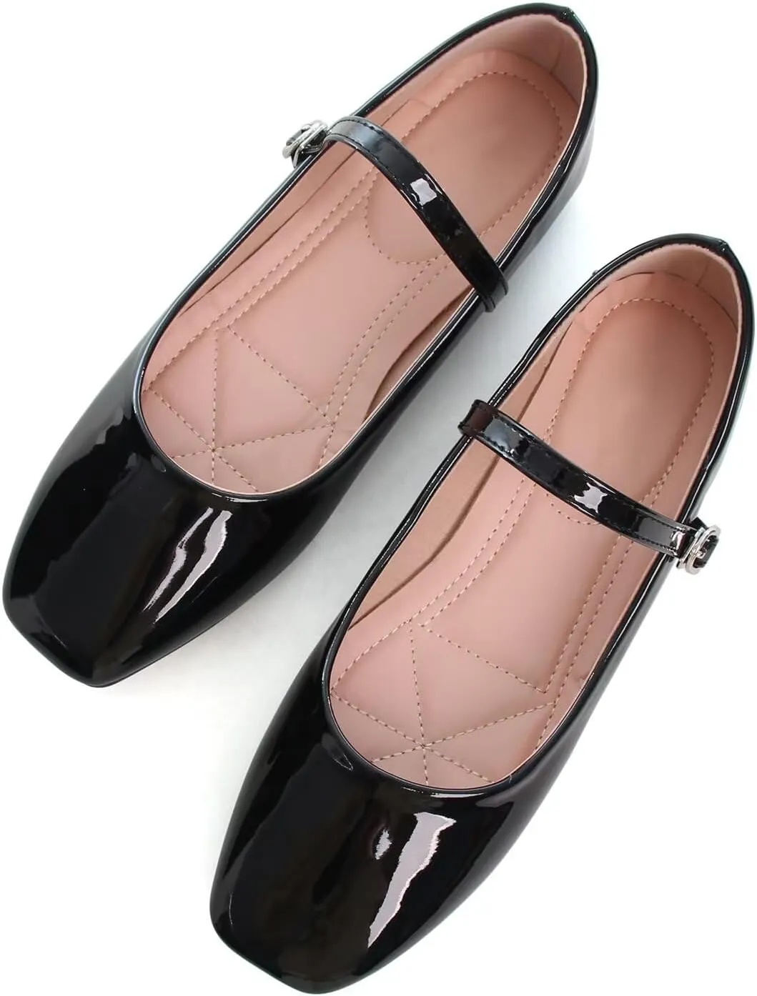 Shoes Soft faction bitter enforce emergency vehicle Comfortable PU Flat Shoes LUXINYU Women's Slip on Flats$Classy Round Toe Solid Classic Mary Jane Ballet Dance 