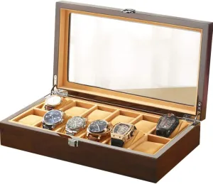 Simple Retro sunroof Watch Display Box Collection Box attribute 3/6/12/18 Grid Table Brown Black Watch Storage Display Box Watch Box Storage Box Wooden European Household 