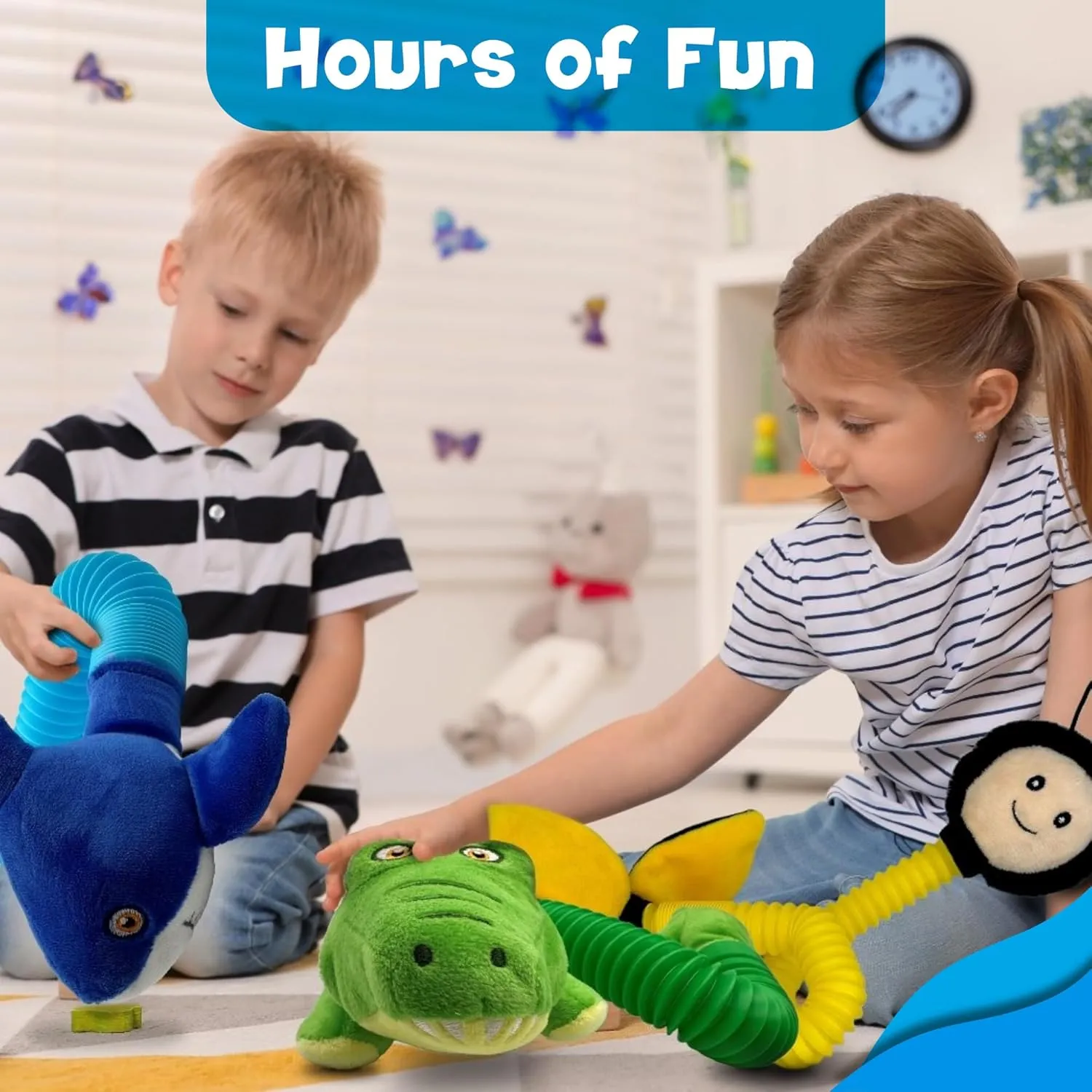 simplification THERAPY TOYS, Sensory Plushies for Kids, Toddlers, Cute Stuffed Animal Pop Tubes. Large 4 PK - Shark, Snake, Penguin, Alligator, 16"TO 32" EXPANSION! POP TUBES TOOBIMALS, PHYSICAL THERAPY/OCCUPATIONAL 
