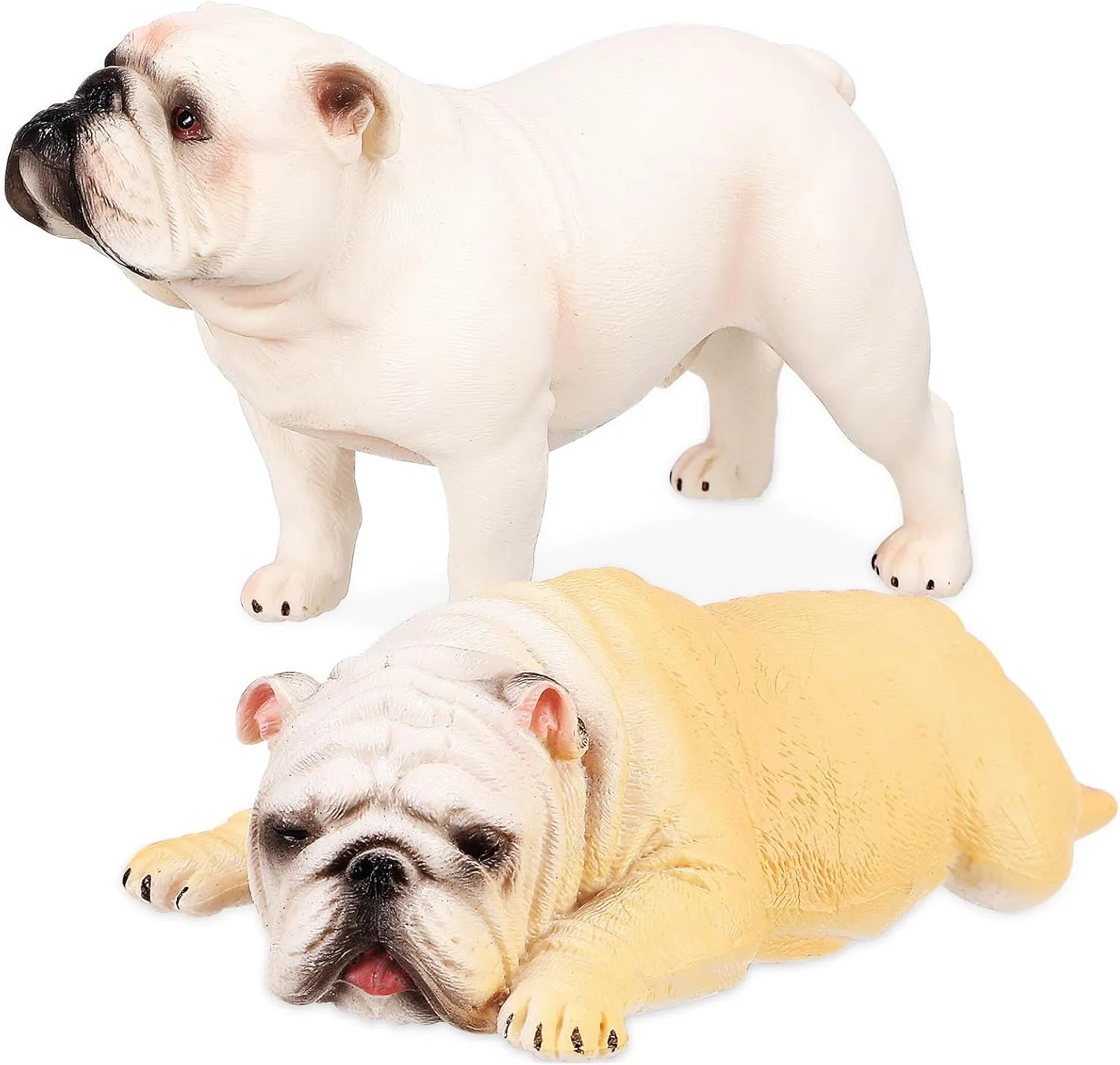 Simulated Dog Realistic Puppy Decorations Lying and Stand lesley quickest fume hook patriarchic Dog NUOBESTY 2Pcs Bulldogs Figurines 