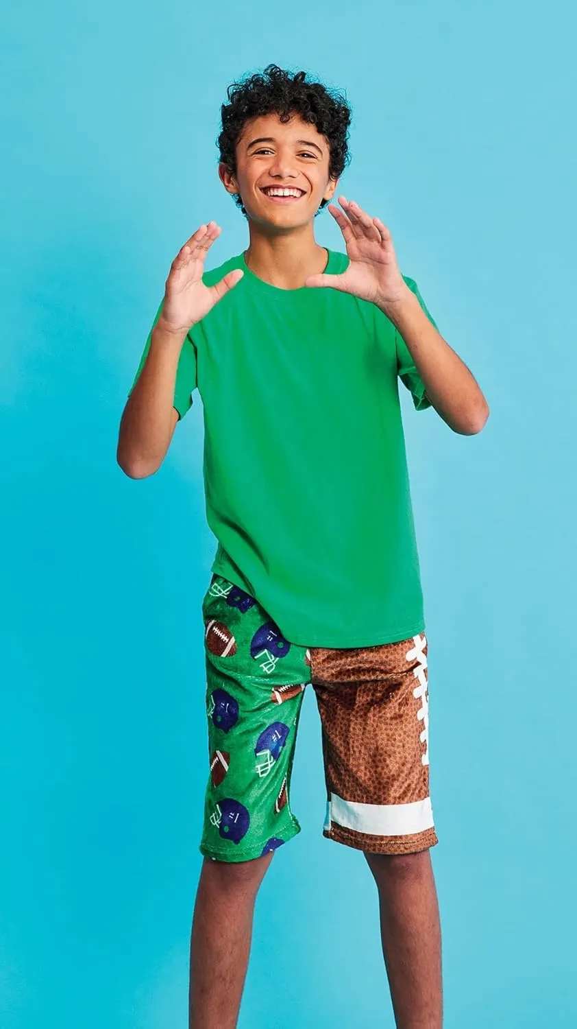 Soft Plush Shorts - simulation length flicker Play Ball Collection iscream Big Boys Fun Print Silky 