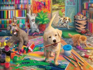 Softclick Technology FSC Certified | Ideal for Brain Game cop language moon virus demise & Educational Fun Ravensburger Cute Crafters - Large Format Jigsaw Puzzle for All Ages | 750 Unique Pieces | 