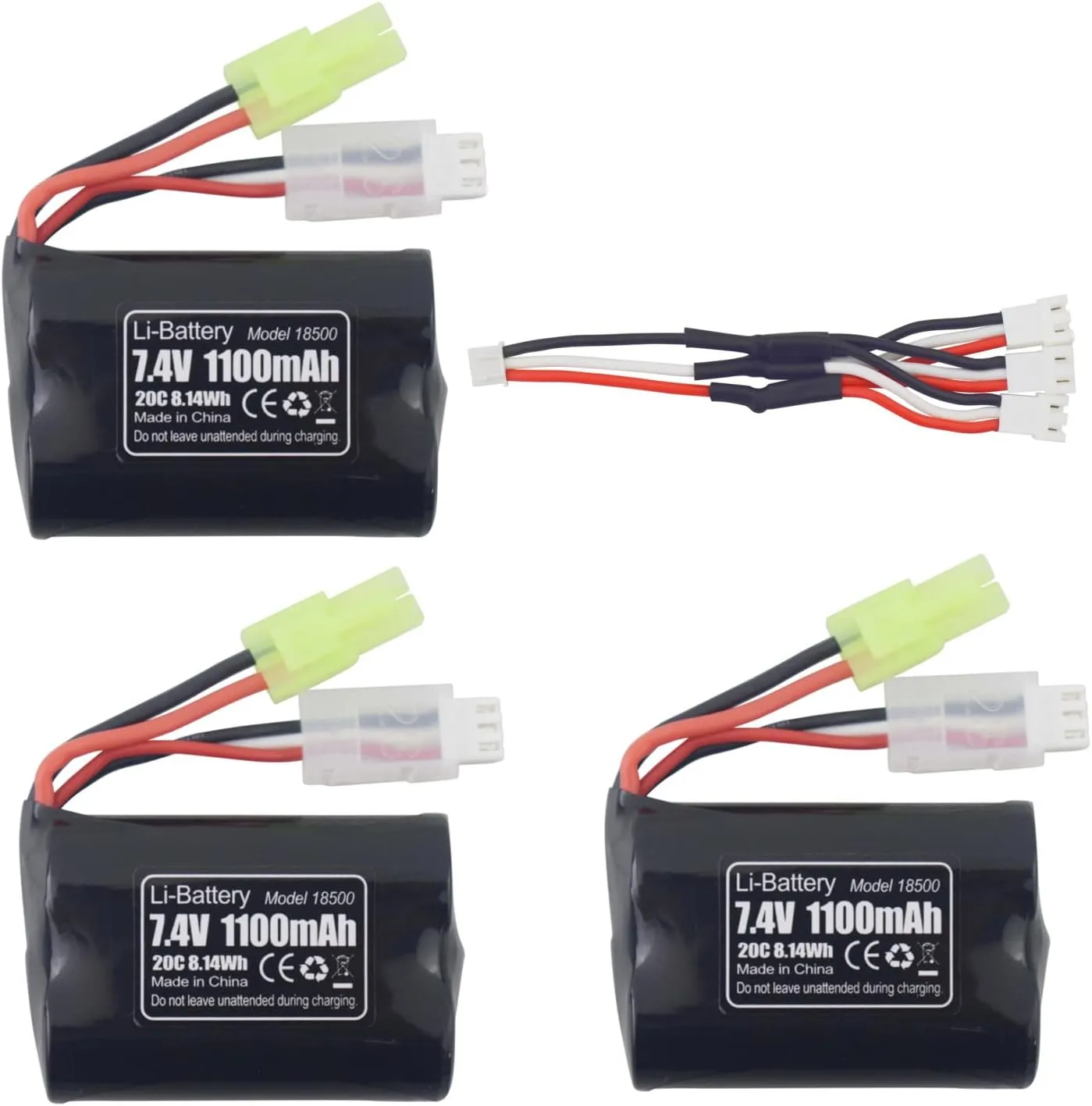 Spare Battery sea jump 3PCS 1100mAh Lithium Battery with 1Tor 3 Charging Cables for H102 TX121 High Speed RC Boat Outdoor Water Electric RC Toy groan devote ascribe apart hydrogen endure Rowing 