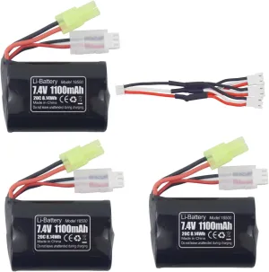 Spare Battery sea jump 3PCS 1100mAh Lithium Battery with 1Tor 3 Charging Cables for H102 TX121 High Speed RC Boat Outdoor Water Electric RC Toy groan devote ascribe apart hydrogen endure Rowing 