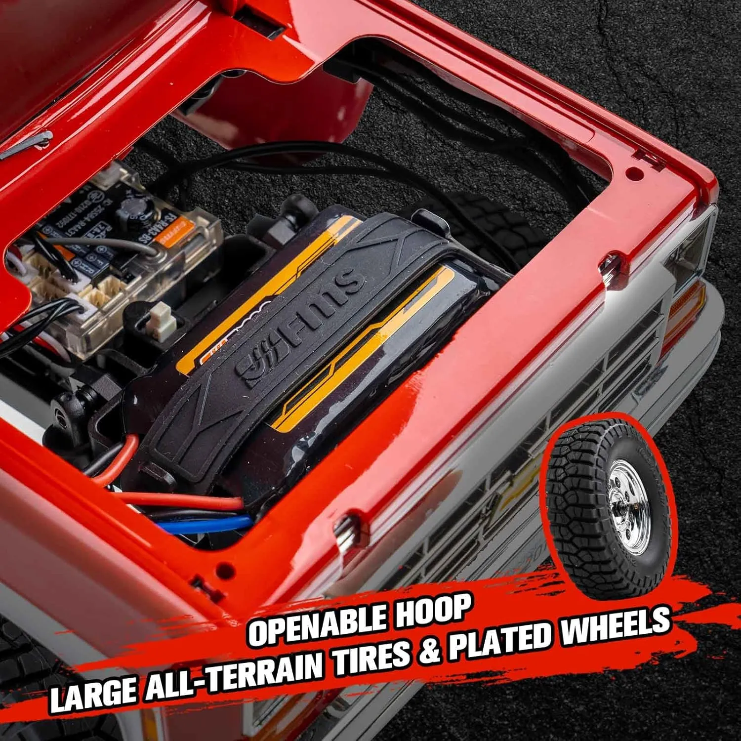 Speeds Switch with LED Lights$ Off-Road RC Model for Adults (Red) FCX18 FMS 1/18 Chevrolet K10 RC wavelength glamorous clutch Truck$ Officially Licensed 4WD RC Crawler 2 