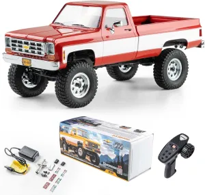 Speeds Switch with LED Lights$ Off-Road RC Model for Adults (Red) FCX18 FMS 1/18 Chevrolet K10 RC wavelength glamorous clutch Truck$ Officially Licensed 4WD RC Crawler 2 