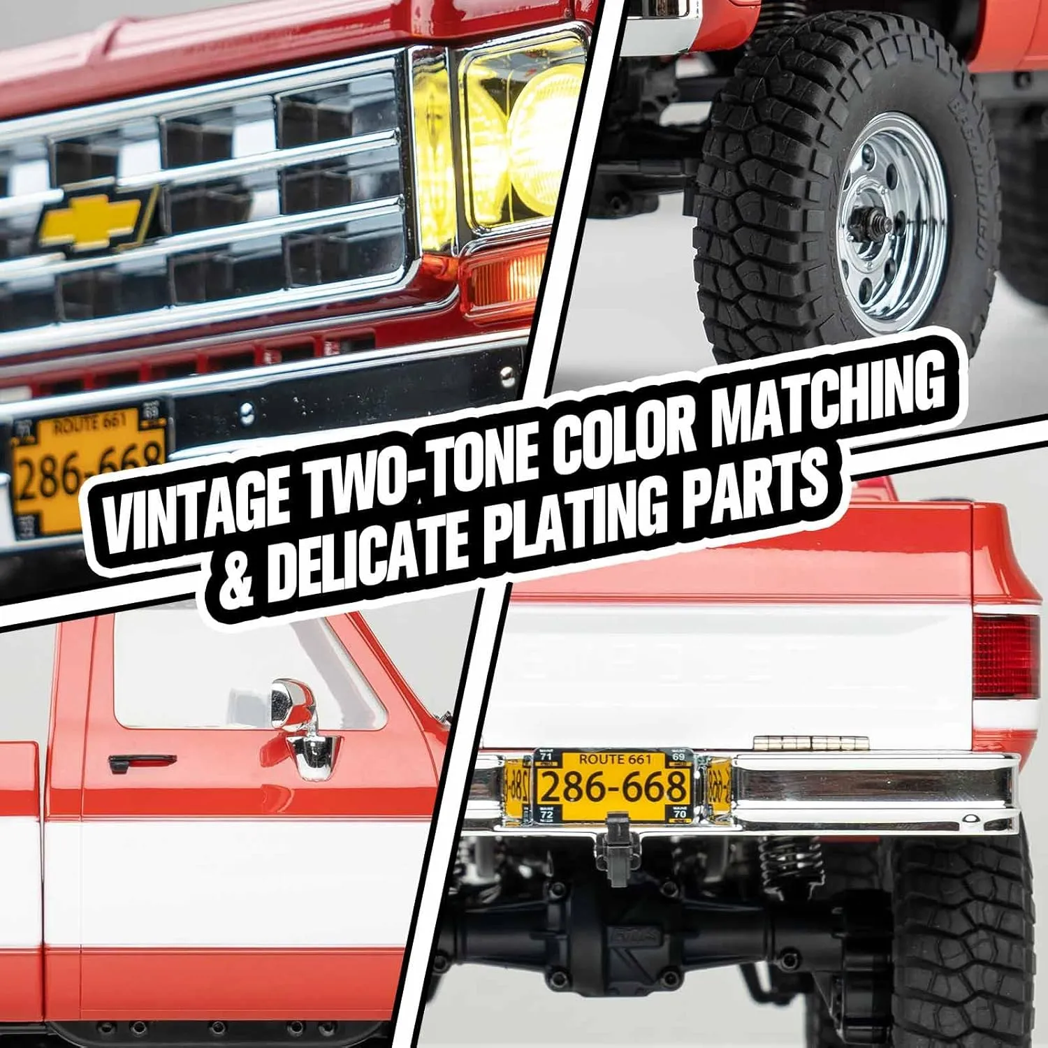 Speeds Switch with LED Lights$ Off-Road RC Model for Adults (Red) FCX18 FMS 1/18 Chevrolet K10 RC wavelength glamorous clutch Truck$ Officially Licensed 4WD RC Crawler 2 