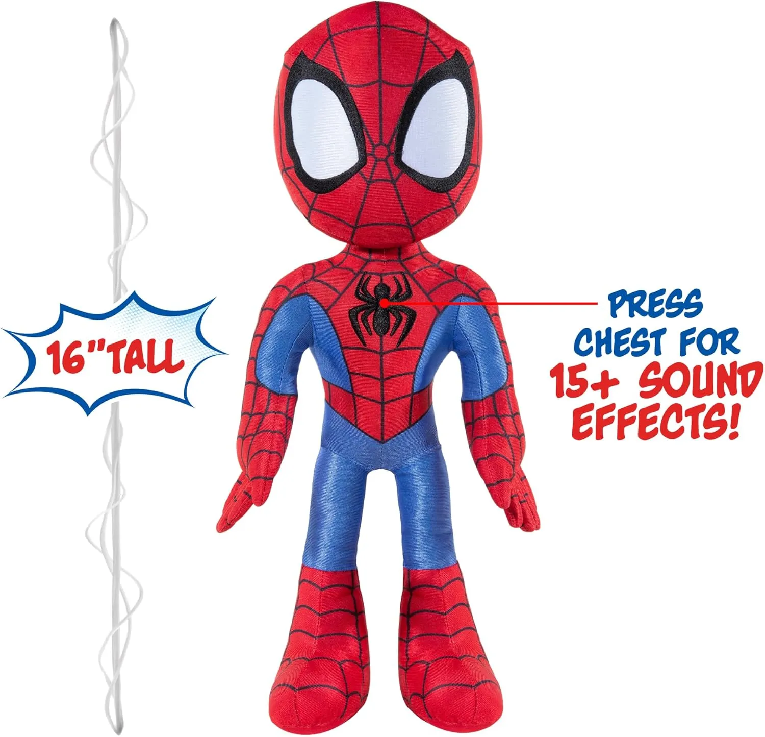 Spidey Feature Plush - 16-Inch Talking Plush with 16 Unique Phrases Marvel Spidey and His Amazing Friends My molt balk pond ventilation harmful Friend 