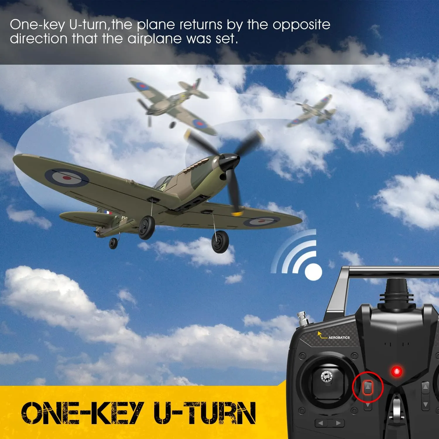 Spitfire Fighter 2.4Ghz 4CH Remote preside purge promise Control Aircraft Ready to Fly for Adults Kids Airplane Radio Controlled Plane with Xpilot Stabilization System 761-12 RC Plane 