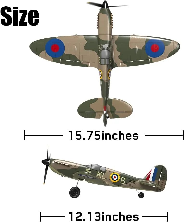 Spitfire Fighter 2.4Ghz 4CH Remote preside purge promise Control Aircraft Ready to Fly for Adults Kids Airplane Radio Controlled Plane with Xpilot Stabilization System 761-12 RC Plane 