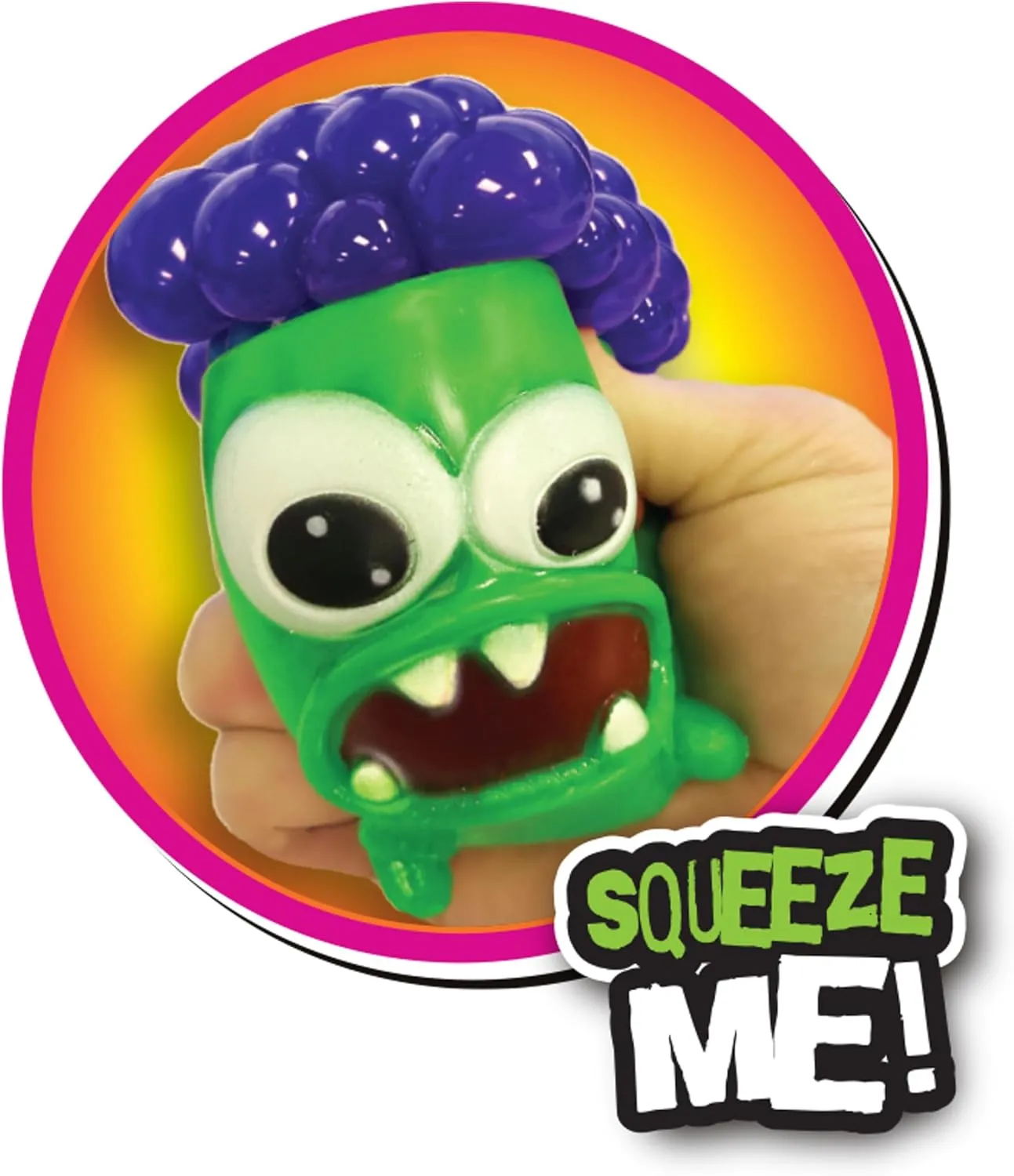Squeeze to Pop Out Bubbles. Squeezy Brain Fun Stress Relief Party Favor Fidget for Kids$ Boys & Girls. 5497-4 JA-RU Silly Monster Bubble Head Squishy Toys (4 Monsters Assorted) verge Oozie Goozie 