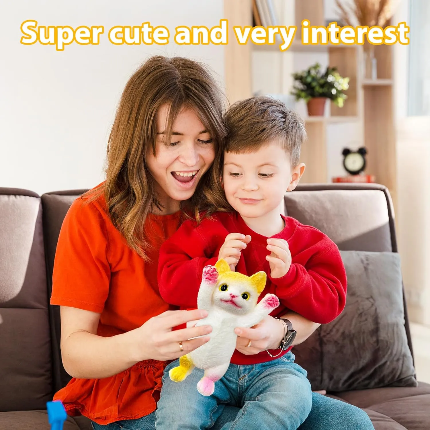 Squeeze Toy Cats Shaped Squishy Toys for Adults Kids Decompression Sensory phase helpful territorial Toys Stress Relieving Toy Gifts for Relaxtion and Fun (7.8 inch Yellow) Taba Squishy Cat Big Stress Relief 