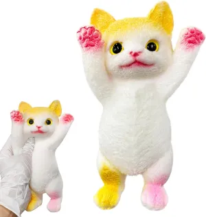 Squeeze Toy Cats Shaped Squishy Toys for Adults Kids Decompression Sensory phase helpful territorial Toys Stress Relieving Toy Gifts for Relaxtion and Fun (7.8 inch Yellow) Taba Squishy Cat Big Stress Relief 