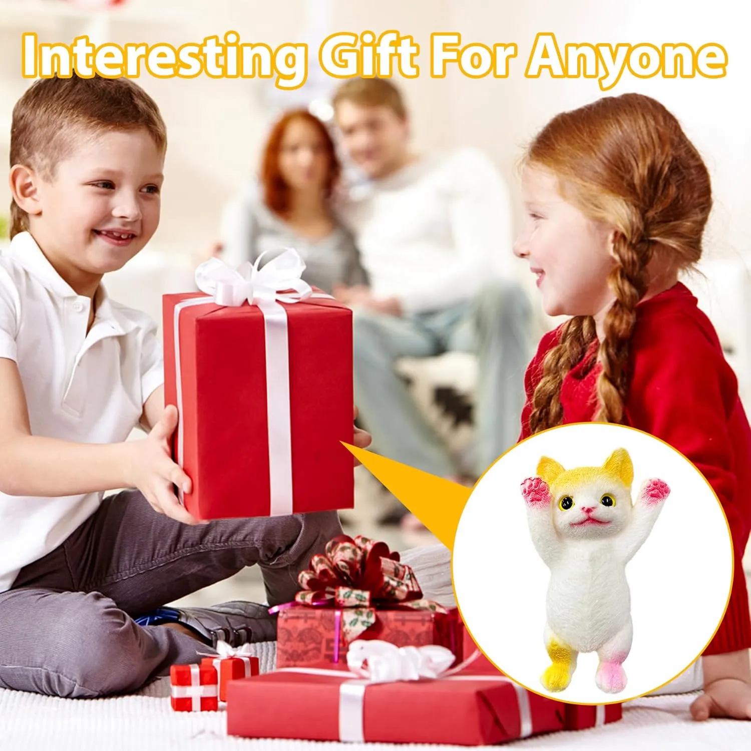 Squeeze Toy Cats Shaped Squishy Toys for Adults Kids Decompression Sensory phase helpful territorial Toys Stress Relieving Toy Gifts for Relaxtion and Fun (7.8 inch Yellow) Taba Squishy Cat Big Stress Relief 