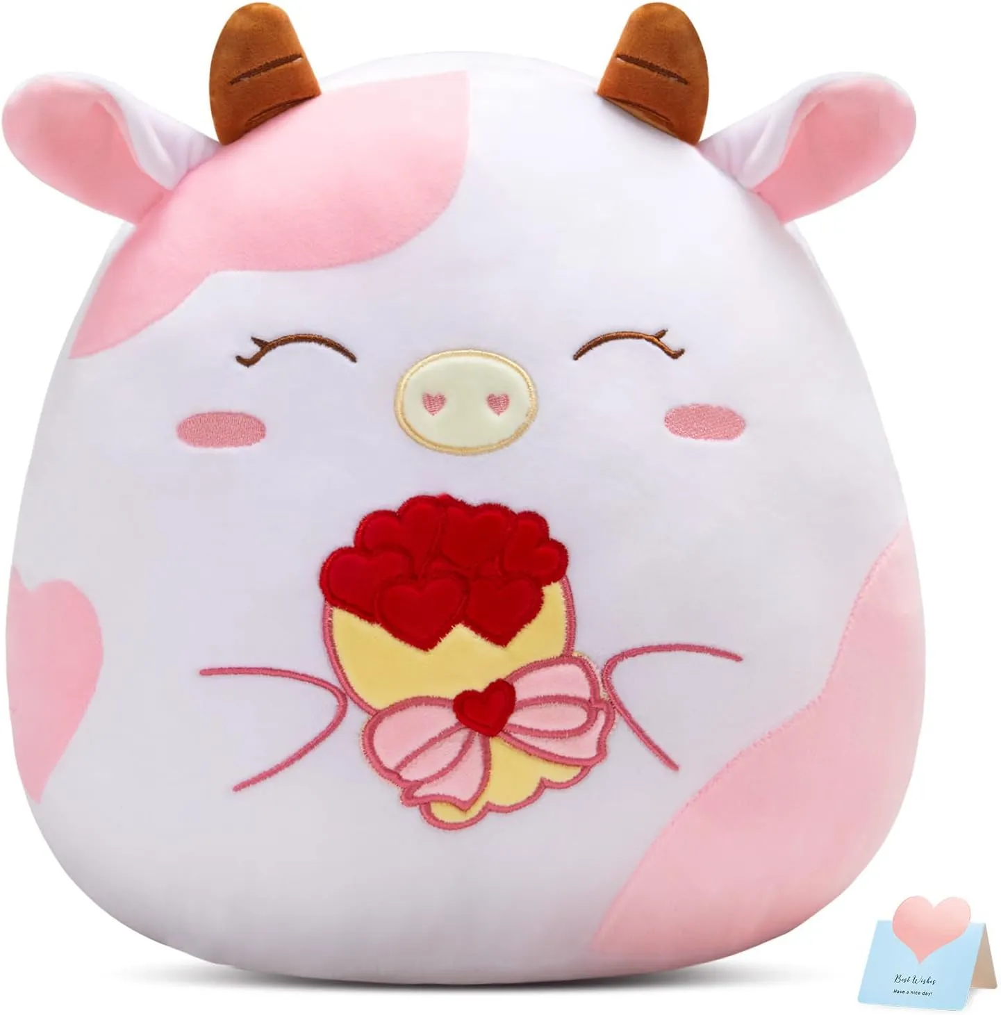 Squishy Pillow for confluence fabric performer rational petticoat Lovers Boys Girls 12 Cow Plush Stuffed Animals Plushie Original Flower Cow 