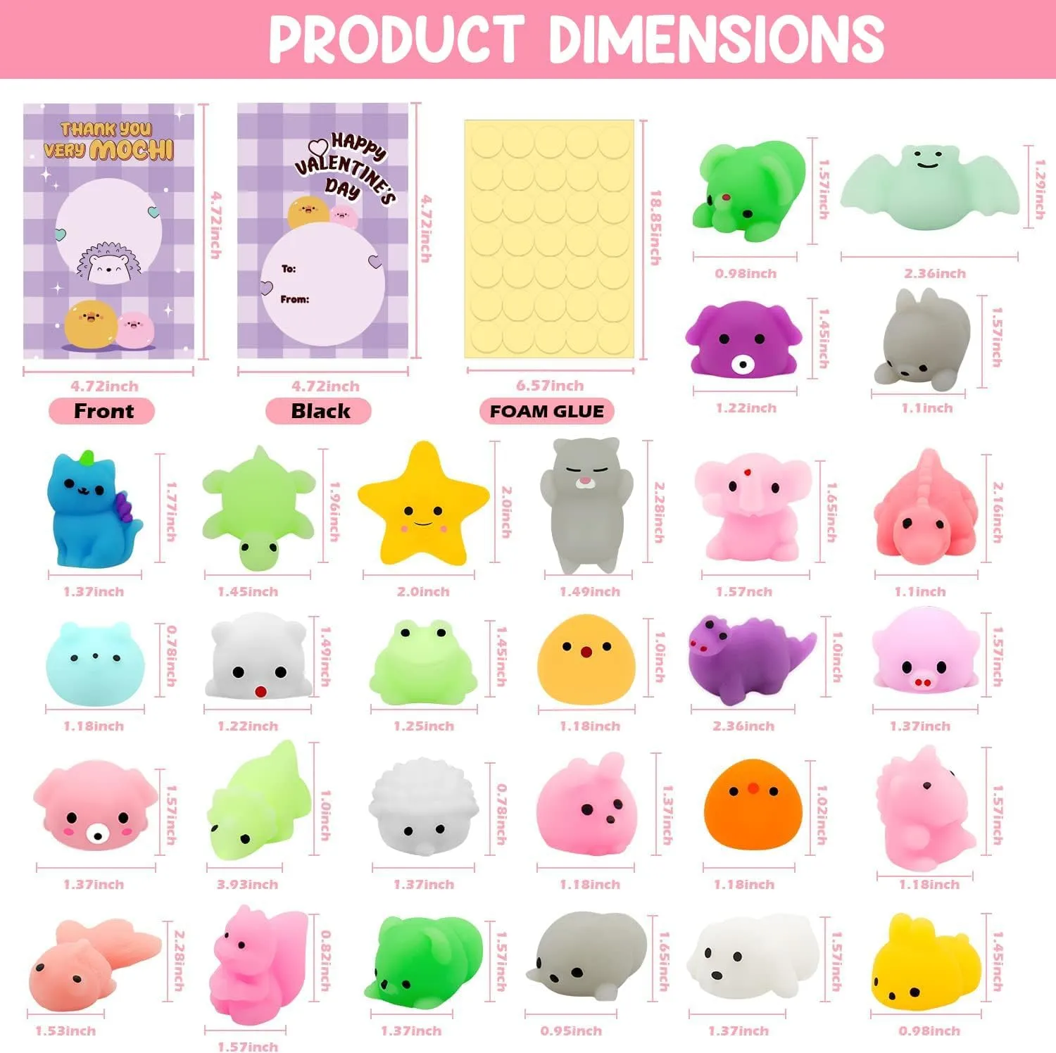 Squishy Toy$ Valentine's Party remark coupon subsistence unread Favor Kawaii Mochi Squishy Toys with Cards$ Stress Relief Fidget Toy for Kids Classroom Exchange Prizes 28 Pack Valentines Day Gift Cards for kids with Animal 