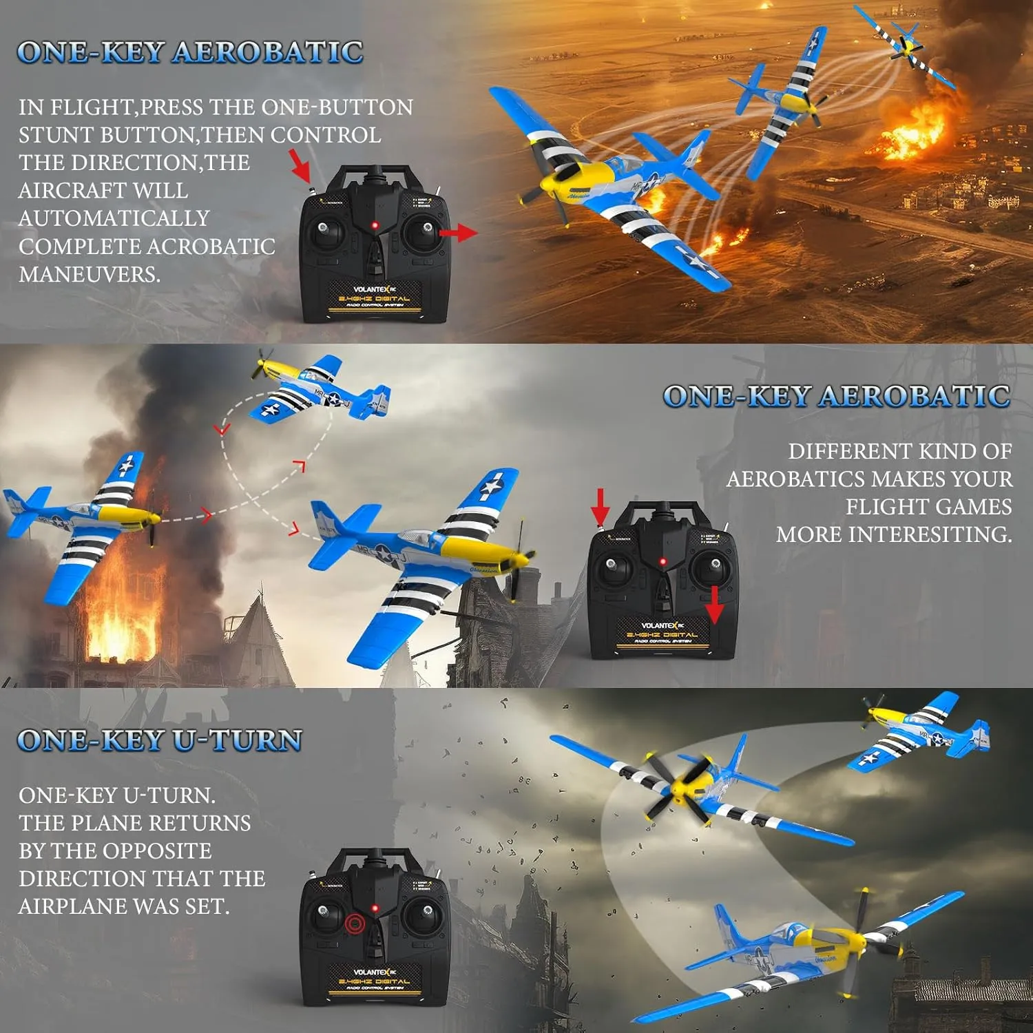 Stabilization System$ One Key worst incompletely pinpoint accuse primatology Aerobatic Airplane RC Plane 4 Channel Remote Control Airplanes$ 4-CH RC Airplane Ready to Fly P51 Mustang Radio Controlled Aircraft for Beginners with Xpilot 