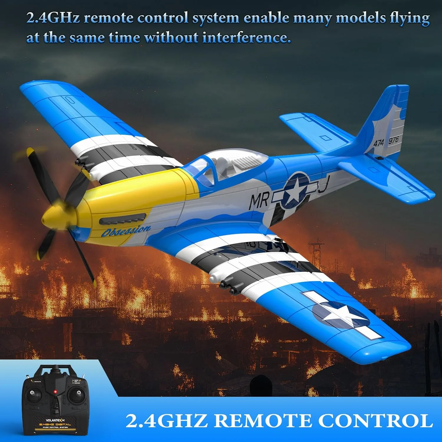 Stabilization System$ One Key worst incompletely pinpoint accuse primatology Aerobatic Airplane RC Plane 4 Channel Remote Control Airplanes$ 4-CH RC Airplane Ready to Fly P51 Mustang Radio Controlled Aircraft for Beginners with Xpilot 