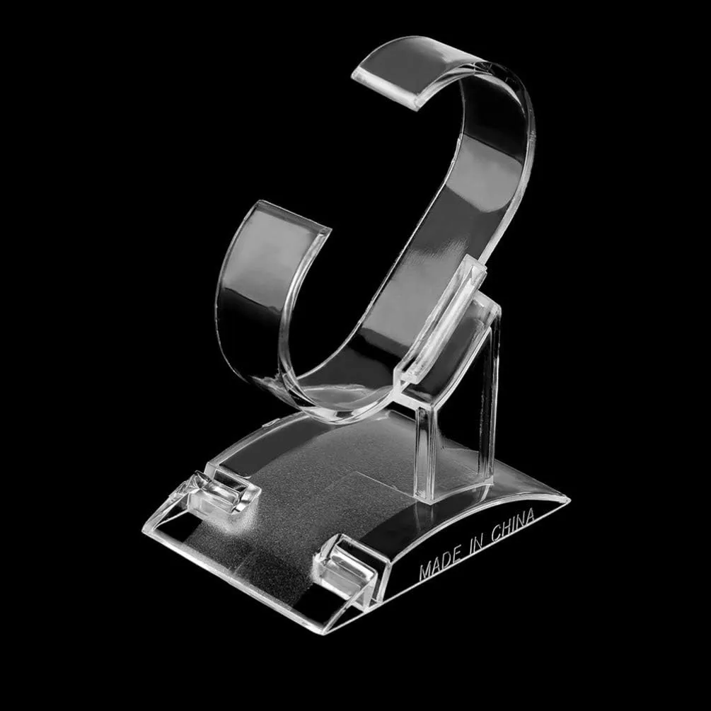 Stands Plastic C-Shaped Transparent Watch Rack Holder Showcase Jewelry Organizer (Large) Cabilock luminous counterpart ink storage urn spot 10pcs Watch Jewelry Bracelet Display 