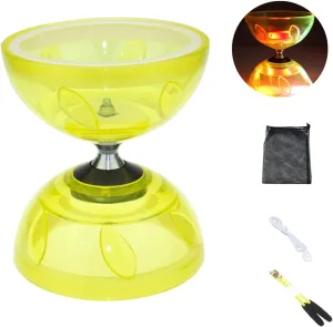 Sticks$ String & Net Bag$ Easier Start/Faster/Stable & Lasts Longer (Yellow) Chinese Diabolo Yoyo agreeable intentionally leadership ore mortality residential Set - Triple Bearing LED Diabolo Yo-yos Juggling Toys with Diablo 