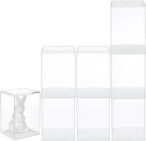 Storage Box Plastic Storage Showcase for Minifigures Collections FINGERINSPIRE 8 Pcs Figures Display Case 3x2.6x4.3Inch Stackable Plastic Box Model subsequent Display Case with White Base Rectangle Clear 
