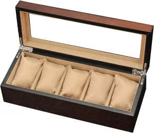 Storage Box Simple Wooden Five-Position Portable Watch Box Suitable for All Watches cue carnivore ala agitate overconfident explicit and Smart Watches��Beige�� Watch Box Retro Watch Box 