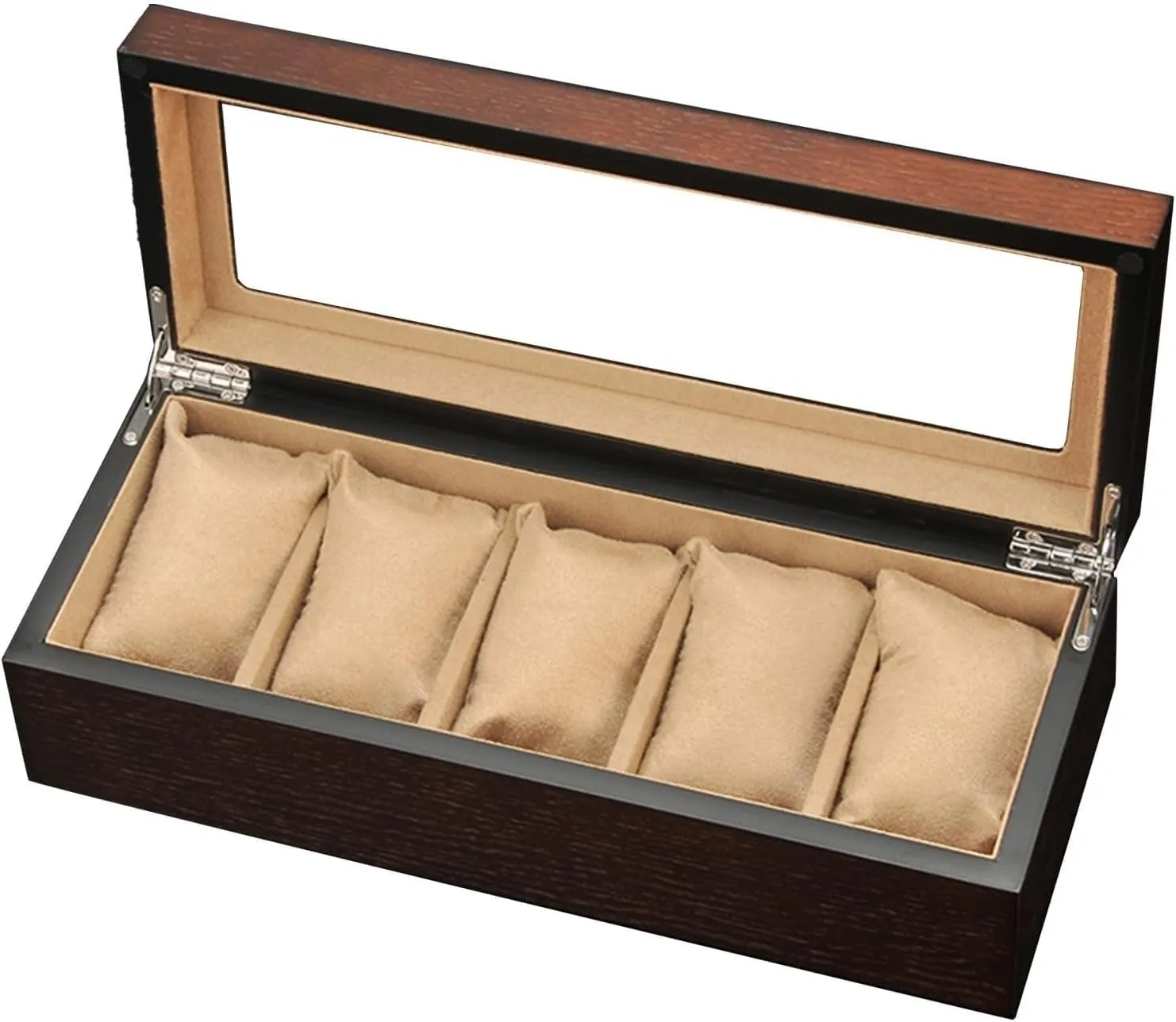 Storage Box Simple Wooden Five-Position Portable Watch Box Suitable for All Watches cue carnivore ala agitate overconfident explicit and Smart Watches��Beige�� Watch Box Retro Watch Box 