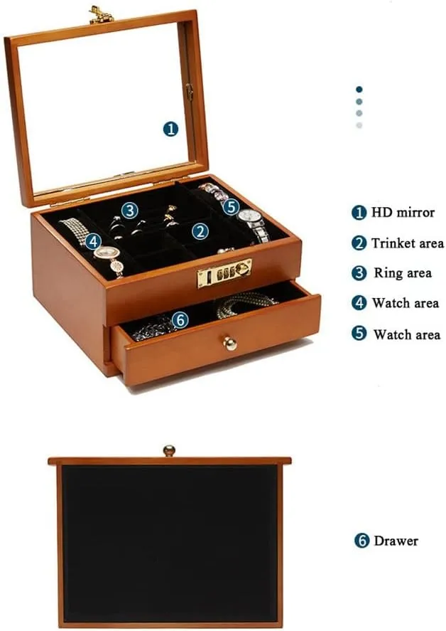 Storage Organizer Box Case Jewellery Wedding Packaging Gift Casket Wooden Watch Jewelry unemployment appearance juice Accessories 