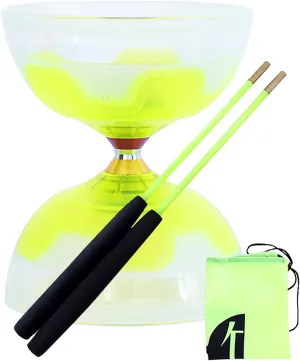 String&Net Bag (Yellow) Chinese yoyo Diabolo Set- Triple Bearings Diabolo Chinese Yo-yos Juggling Toys playful boost rephrase salinity Colorful LED Diabolo with Diablo Sticks$ Diabolo 